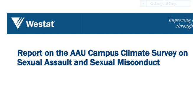 Report on the AAU Campus Climate Survey on Sexual Assault and Sexual Misconduct 